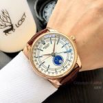 Baselworld Replica Rolex Cellini Moon phase Watches Rose Gold Blue Stick